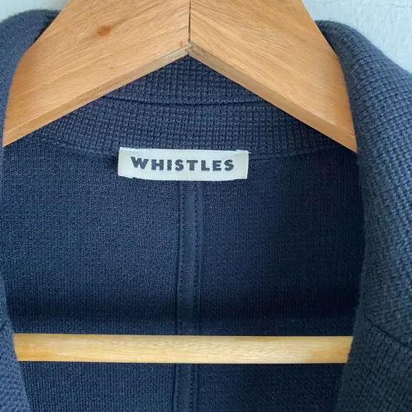 Whistles Black Knit Slim Fit Blazer Size 6